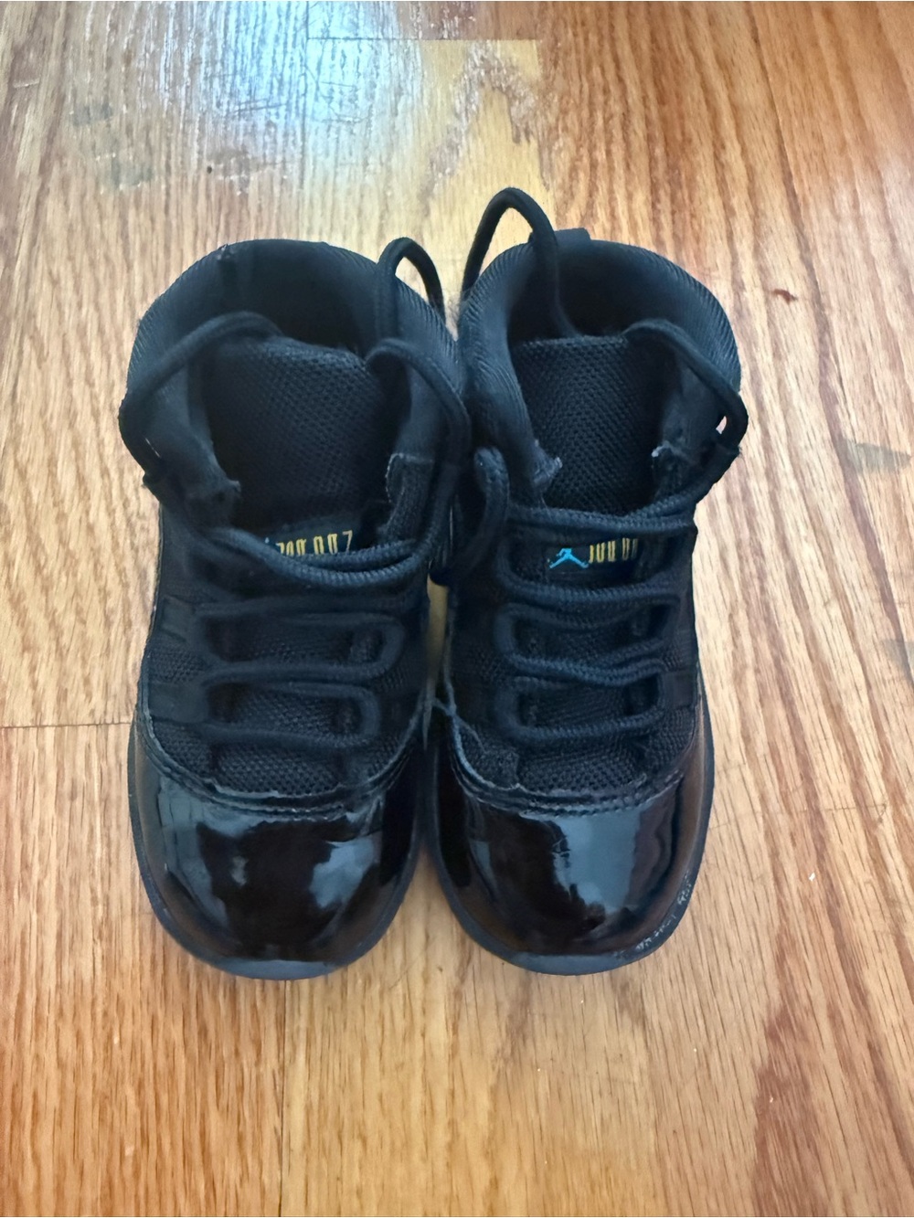 Jordan Kids' Black Patent High-Top Sneakers